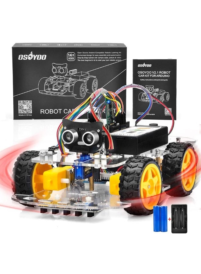 OSOYOO V2.1 Smart IOT Robot Car Kit for Arduino - Early STEM Education for Beginner Teenage and Kid â€“ Learn Circuit, Sensor - Get Hands-on Experience on Programming, Electronics Assembling, Robotics