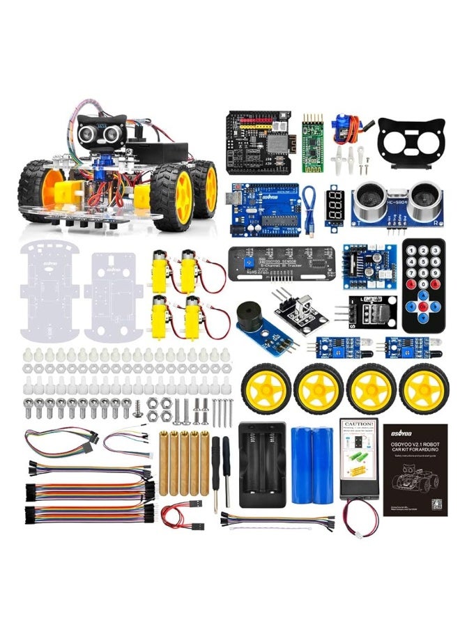 OSOYOO V2.1 Smart IOT Robot Car Kit for Arduino - Early STEM Education for Beginner Teenage and Kid â€“ Learn Circuit, Sensor - Get Hands-on Experience on Programming, Electronics Assembling, Robotics