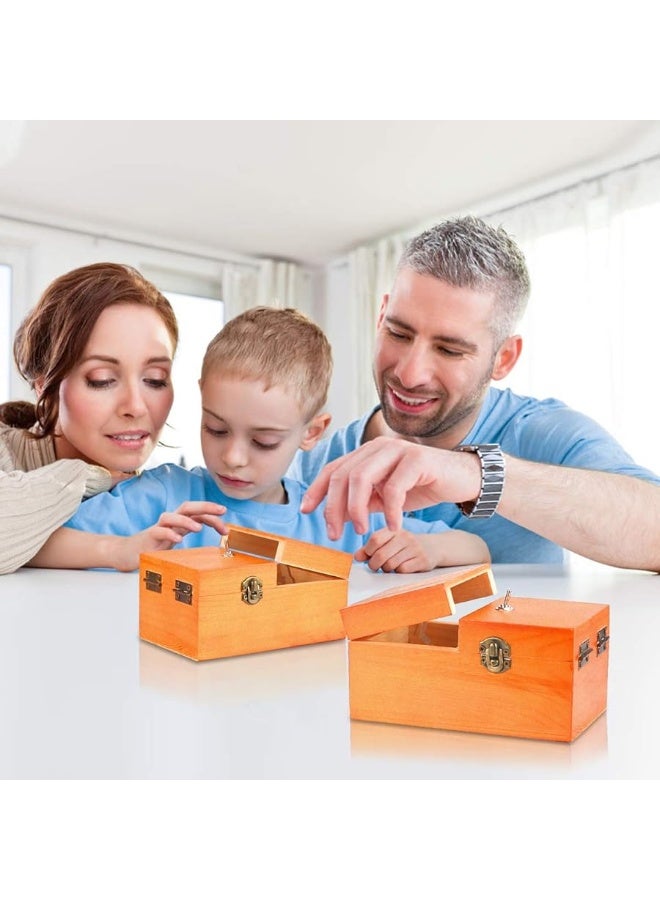 Calary Useless Box Turns Itself Off in Wooden Storage Box Alone Machine Fully Assembled in Box Gifts for Adults and Children