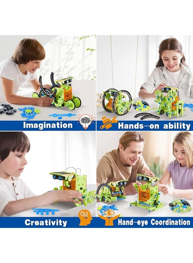 HISTOYE 12-in-1 STEM Solar Toy Robot DIY Building Kit for Kids 8-10 Robot Engineering Science Experiment Kit for Boys 8-12 Solar Power Robotics Set for Kids 8 9 10 11 12 Year Old Toy Gift for Boy Girl