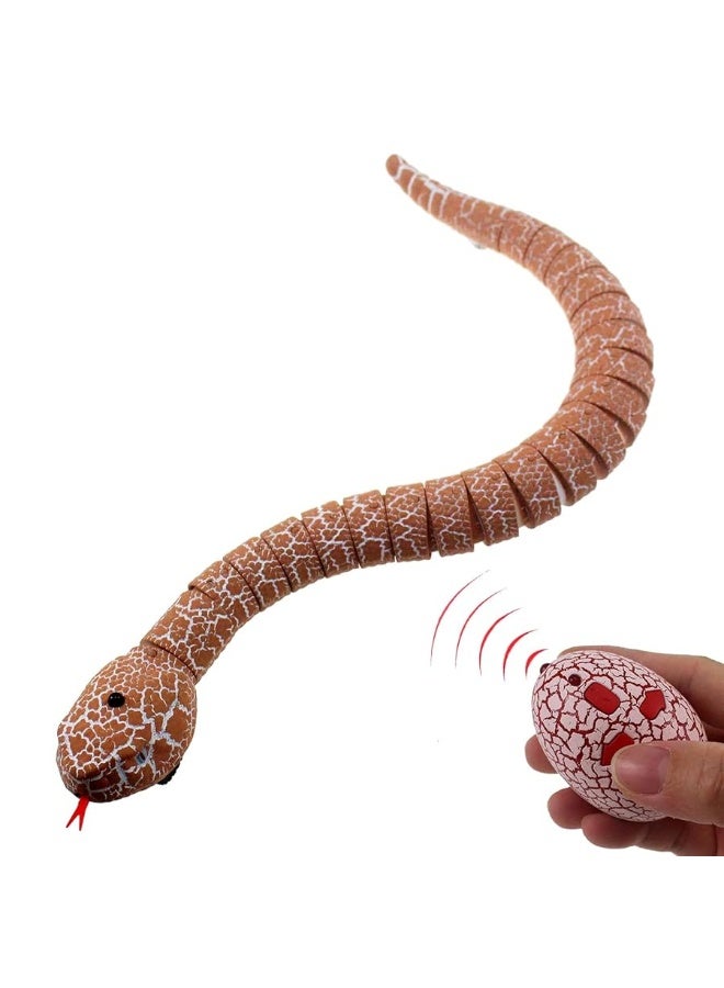 Tipmant RC Snake IR Remote Control Crawlers Fake Realistic Animals Vehicle Scary Prank Toys Kids Halloween Christmas Birthday Gifts (Orang-Pink)