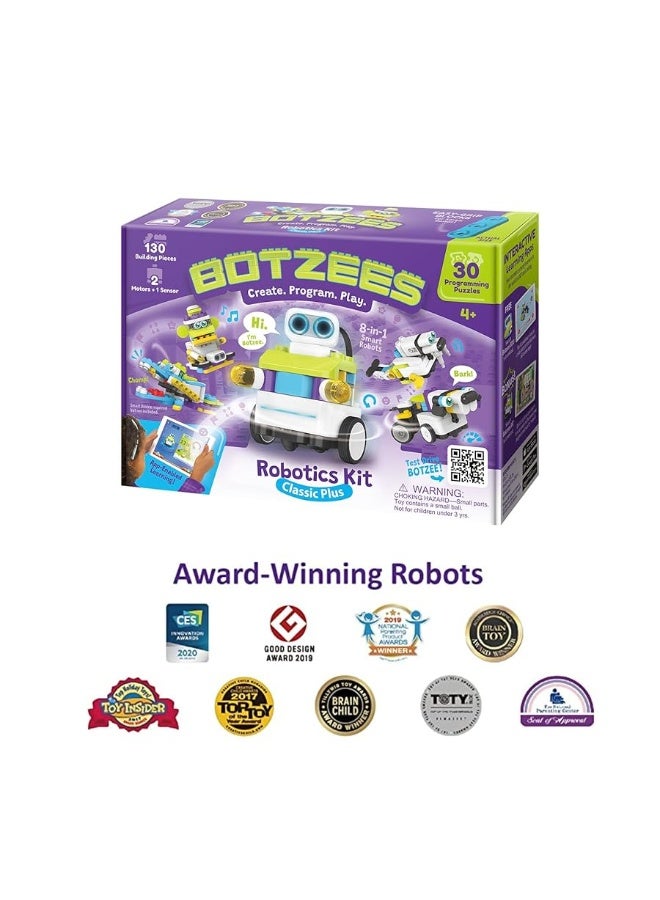 BOTZEES Classic Plus Coding Robots for Kids, Remote Control Robot, 8 in 1 AR STEM Toys for 4+ Years Old Kids (APP Based, iOS, Android and Kindle Fire Compatible)