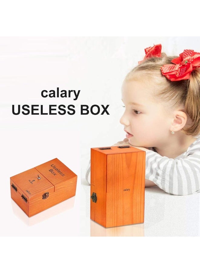 Calary Useless Box Turns Itself Off in Box Alone Machine Fully Assembled in Box (Brown)