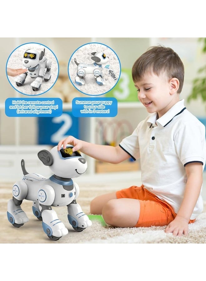 VATOS Remote Control Robot Dog Toy for Kids - Interactive Touch & Follow 17 Functions Robot Dog Pet, Programmable Smart Walking Puppy Intelligent Dancing Dog Robot Toys for Girls 3-12 Gifts