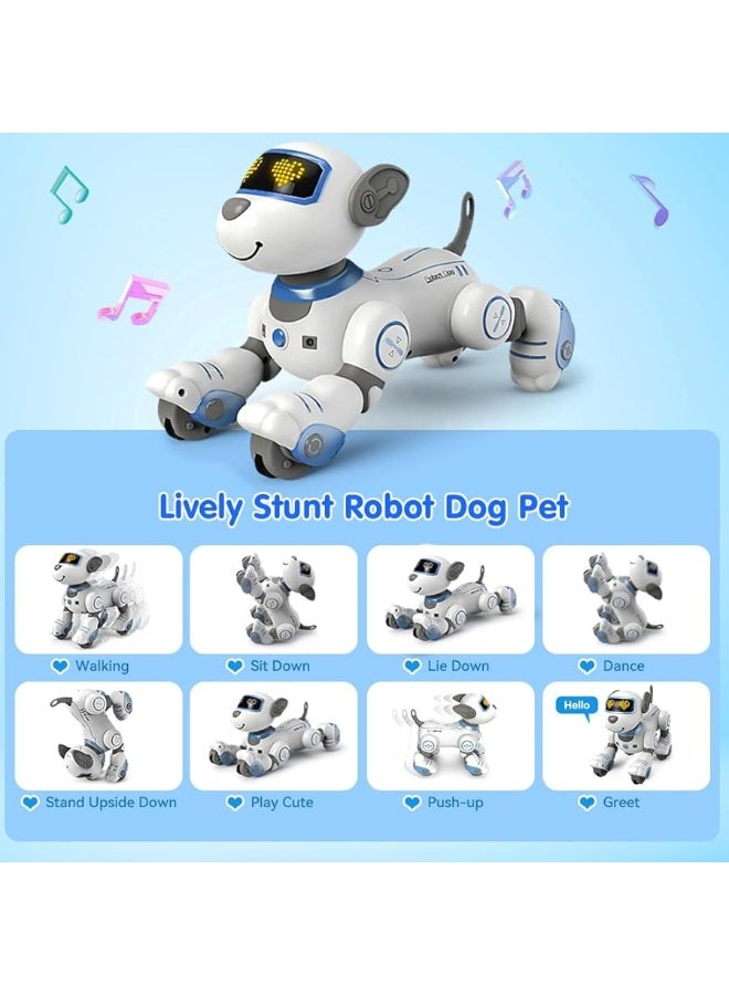 VATOS Remote Control Robot Dog Toy for Kids - Interactive Touch & Follow 17 Functions Robot Dog Pet, Programmable Smart Walking Puppy Intelligent Dancing Dog Robot Toys for Girls 3-12 Gifts