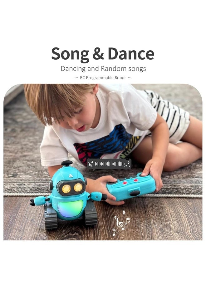 GILOBABY Robot Toys for Boys, Rechargeable Remote Control Robot Toy for Kids, Programmable RC Robots with LED Eyes, Flexible Head & Arms, Dance Moves, Music, Birthday Gifts for Boys Ages 3+ Years