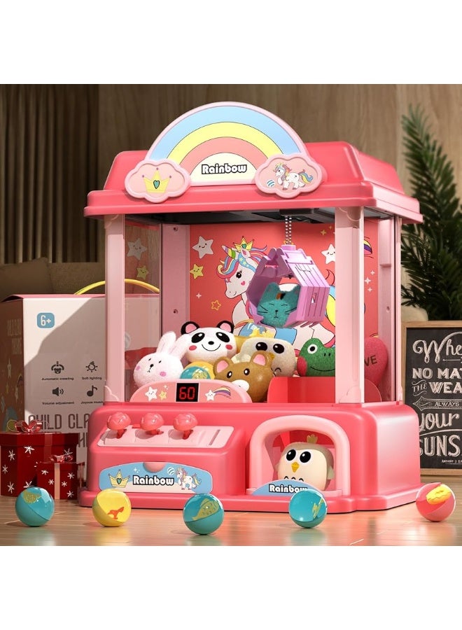 Claw Machine for Kids Mini Vending Machines Arcade Candy Indoor Claw Game Prizes Toy Electronic Pink Cool Fun Things Small Christmas Toys for Girls Gifts for Girl 5 6 7 8 9 10 Year Old