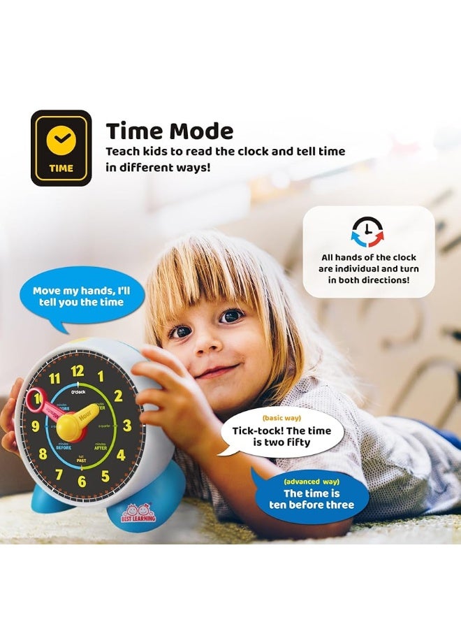 BEST LEARNING Learning Clock - Educational Talking Learn to Tell Time Teaching Light-Up Toy with Quiz and Music Sleep Mode - Toddlers & Kids Ages 3, 4, 5, 6 Years Old Boy and Girl Gift for Birthdays