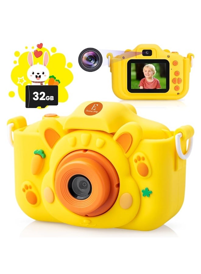 Kids Camera for Boys Girls, Eleanore's Diary Dual Lens Selfie Digital Camera Toy for 3 4 5 6 7 8 9 10 Year Old, Children Portable 1080P HD Video Recording Camcorder, Toddlers Birthday