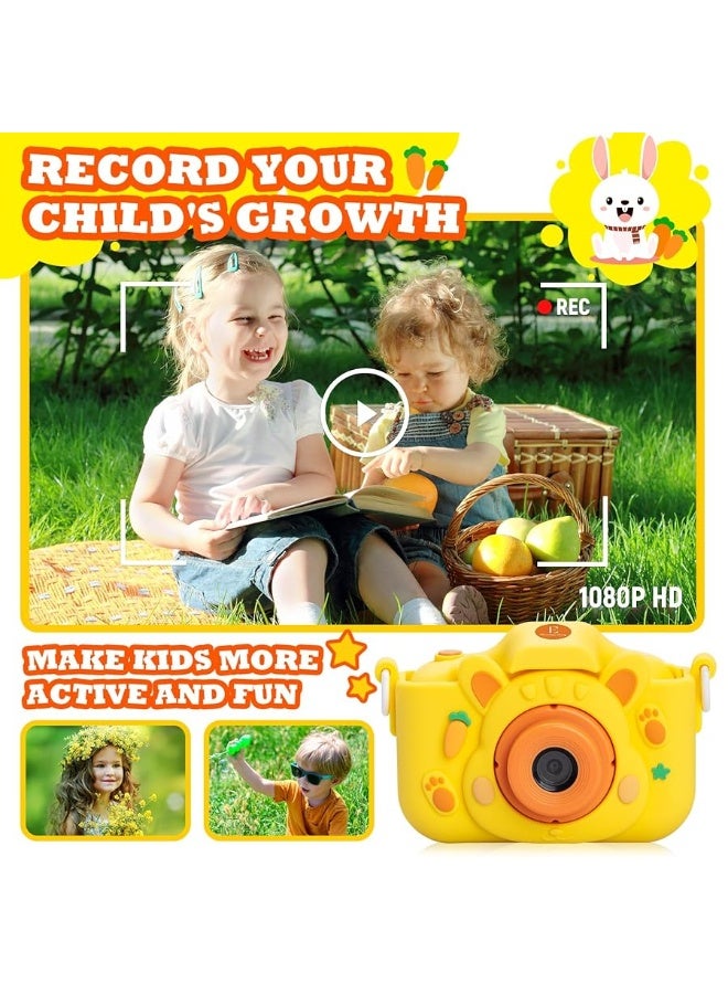 Kids Camera for Boys Girls, Eleanore's Diary Dual Lens Selfie Digital Camera Toy for 3 4 5 6 7 8 9 10 Year Old, Children Portable 1080P HD Video Recording Camcorder, Toddlers Birthday