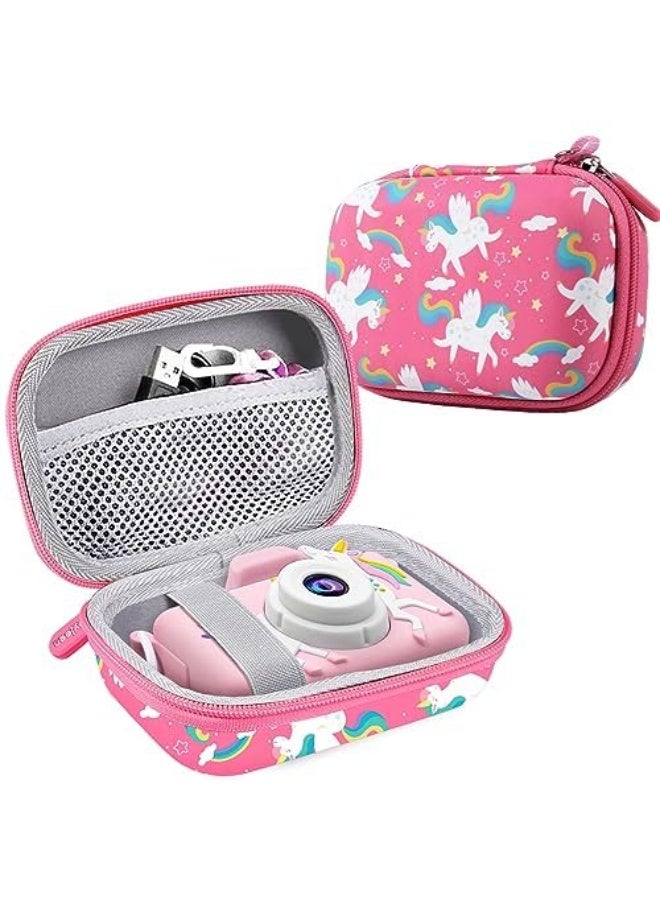 Leayjeen Kids Camera Case Compatible with Goopow/Mgaolo/CIMELR/Seckton/OZMI/Dylanto Kids Camera Toys and Children Digital Video Camera,Best Easter Birthday Festival Gift-Pink Unicorn(Case Only)