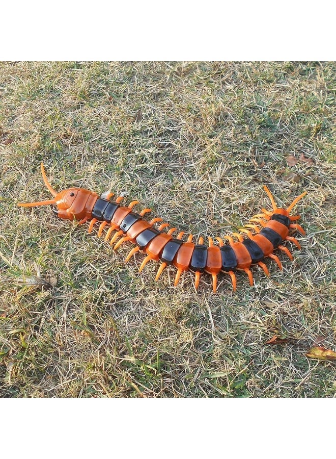 Tipmant Simulation RC Centipede Scolopendra Realistic Remote Control Vehicle Car Animal Insect Large Size Electric Prank Toy Kids Christmas Birthday Gifts (Orange Striped)