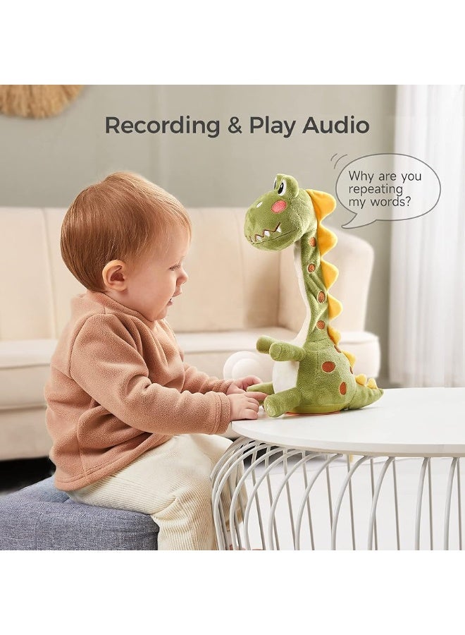 TUMAMA Dinosaur Dancing Talking Interactive Baby Toy, Mimicking Twisted Electronic Soft Plush Toy with Talking Recording Repeat Talking, Talking Dinosaur Toy for Kids Over 3 Years Old