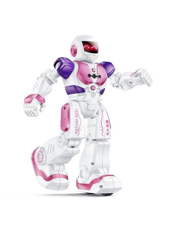 Ruko 6088 Robot Toys for Kids, RC Robot for Girls, Gesture Sensing Interactive Smart Robot, Singing Dancing Rechargeable Programmable, Gifts for Girls & Boys 3 4 5 6 Years Old, Pink