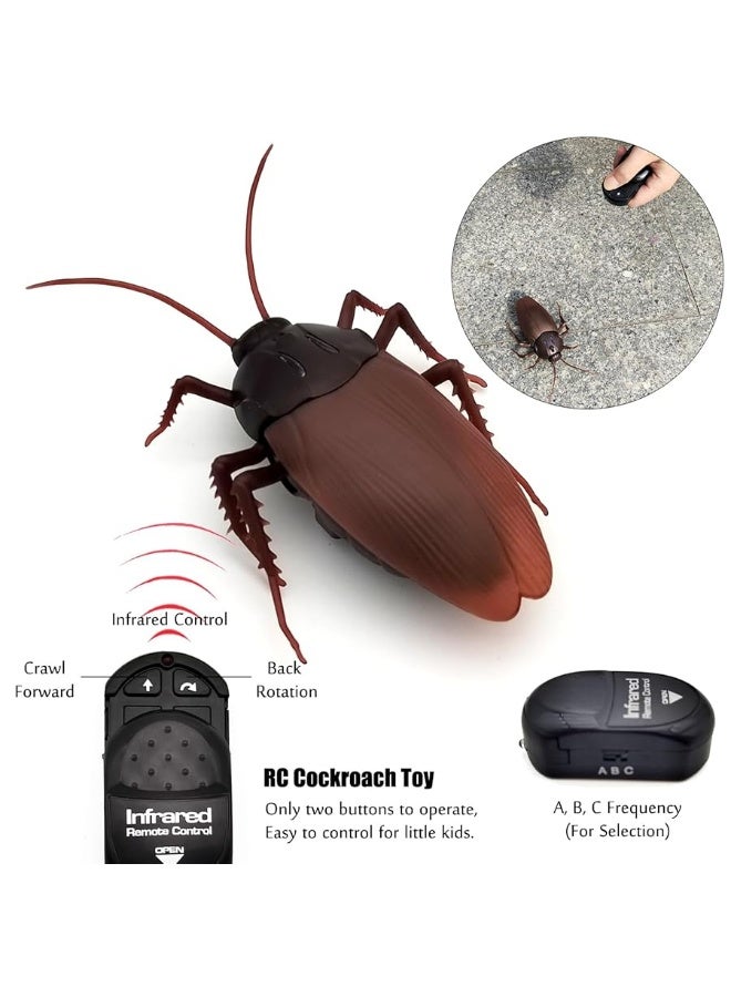 Tipmant RC Cockroach Remote Control Car Vehicle Animal Toys Electronic Realistic Fake Big Insect Bug Glowing Eyes Kids Gift