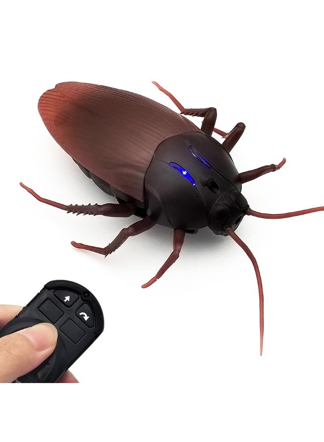 Tipmant RC Cockroach Remote Control Car Vehicle Animal Toys Electronic Realistic Fake Big Insect Bug Glowing Eyes Kids Gift