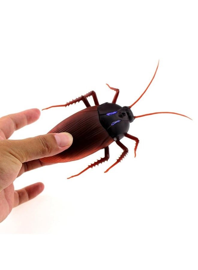 Tipmant RC Cockroach Remote Control Car Vehicle Animal Toys Electronic Realistic Fake Big Insect Bug Glowing Eyes Kids Gift