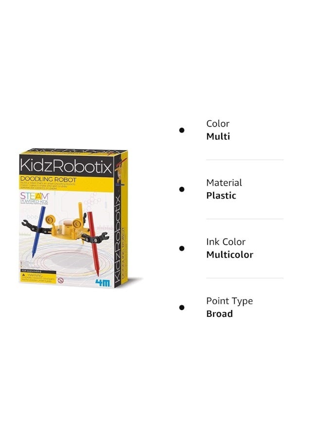 4M: Doodling Robot, Build a Robot That's an Artist, Ideal for Young Science Enthusiasts, Challenge Your Child's Imagination, Requires 1 AA Battery (Not Included), For Ages 8 and up