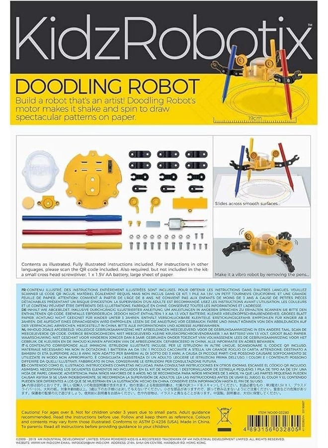 4M: Doodling Robot, Build a Robot That's an Artist, Ideal for Young Science Enthusiasts, Challenge Your Child's Imagination, Requires 1 AA Battery (Not Included), For Ages 8 and up