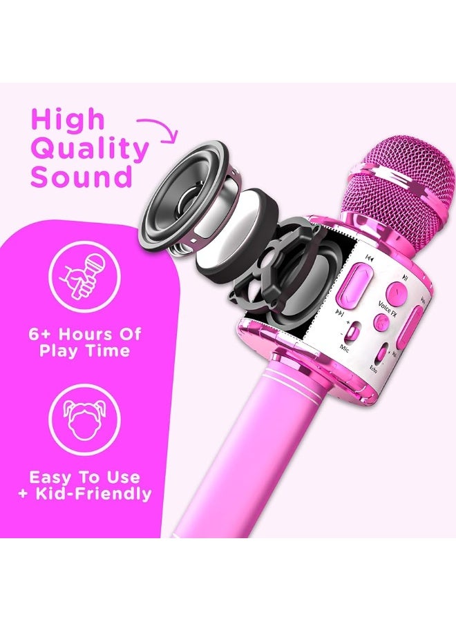 Move2Play, Kids Karaoke Microphone | Includes Bluetooth & 15 Pre-Loaded Nursery Rhymes | Birthday Gift for Girls, Boys & Toddlers | Girls Toy Ages 2, 3, 4-5, 6+ Years Old