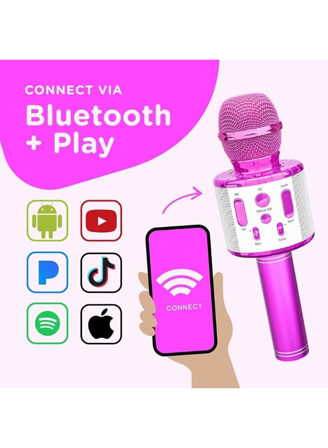 Move2Play, Kids Karaoke Microphone | Includes Bluetooth & 15 Pre-Loaded Nursery Rhymes | Birthday Gift for Girls, Boys & Toddlers | Girls Toy Ages 2, 3, 4-5, 6+ Years Old