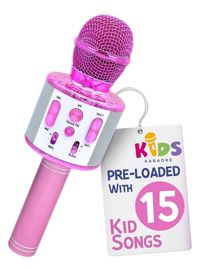 Move2Play, Kids Karaoke Microphone | Includes Bluetooth & 15 Pre-Loaded Nursery Rhymes | Birthday Gift for Girls, Boys & Toddlers | Girls Toy Ages 2, 3, 4-5, 6+ Years Old