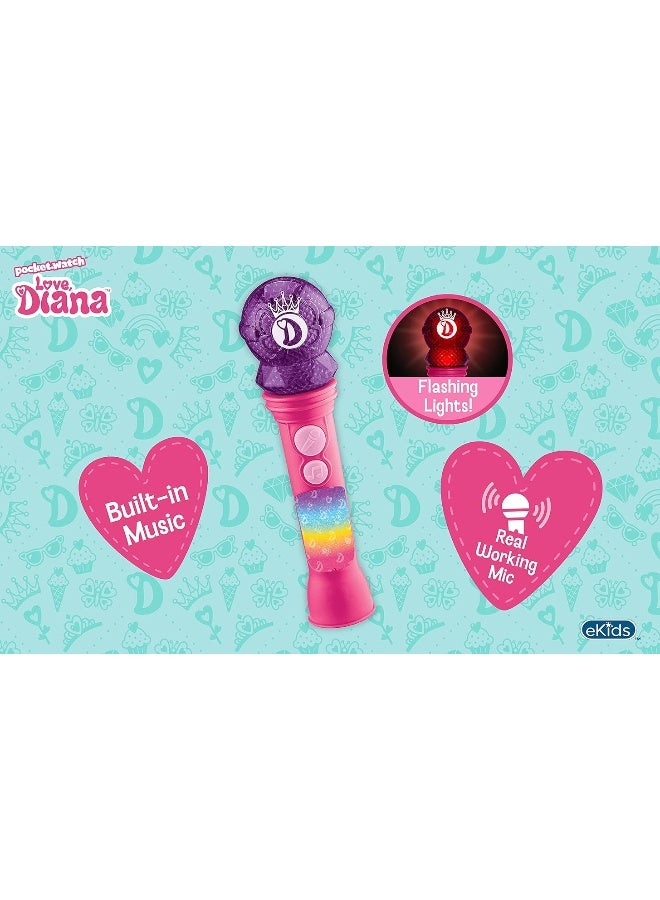 Love Diana Toy Microphone for Kids, Musical Toy for Girls with Built-in Music, Kids Microphone Designed for Fans of Love Diana Toys and Gifts