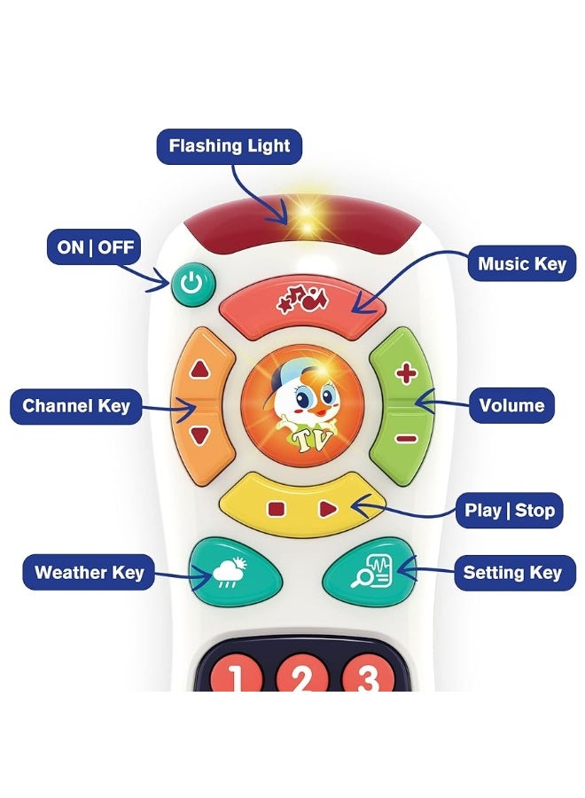 My Remote, My Program â€“ Baby Remote Control Toy for 6 Months Old and Up â€“ 20 Unique Learning Remote Buttons, Plays Baby Music Tunes, Flashing Lights, BPA Free and More