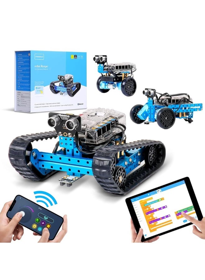 Makeblock mBot Ranger 3 in 1 Robot Kit, Robotics Coding Kit for Kids to Learn Scratch & Arduino Programming, STEM Educational Building Toys Gift for Kids Ages 10+