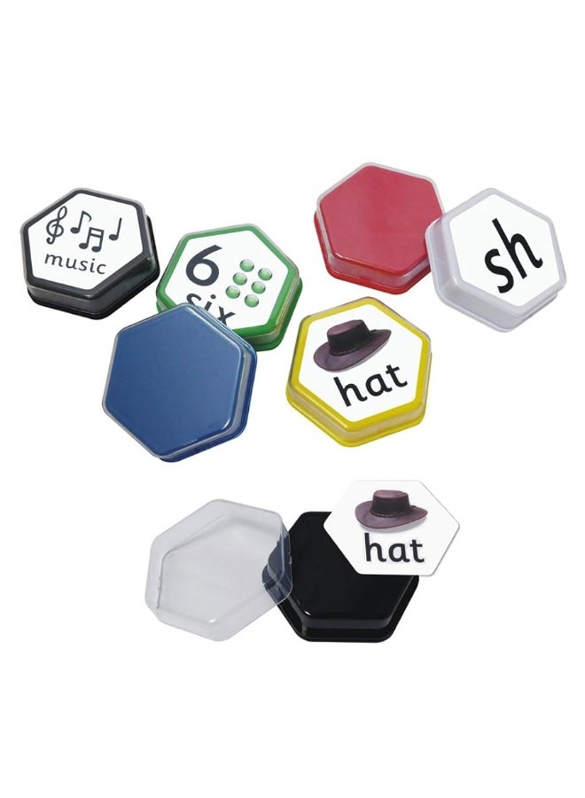 Talking Products, Talking Tiles Voice Recorders, Communication Sound Buttons. Pack of 6 Colors, 80 Seconds Recording. Educational Classroom Learning Resources, Game Show Answer Buzzers.