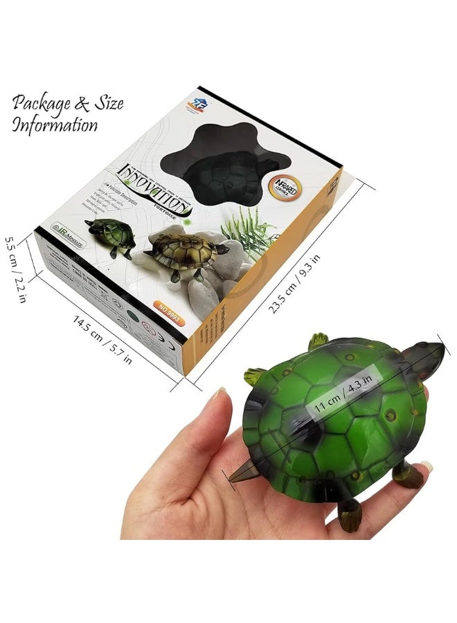 Tipmant Cute RC Turtle Remote Control Tortoise Toy Realistic Simulation Electric Electronic Animal for Cat Toddler Kids Birthday (Green)