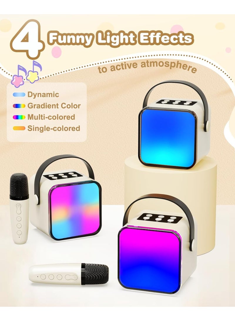 Portable Mini Karaoke Machine with colorful display  Karaoke Speaker with 2 Mini Kids Bluetooth Microphones Toy Gift for kids Party Family  Outdoor Travel Birthday Gift random color