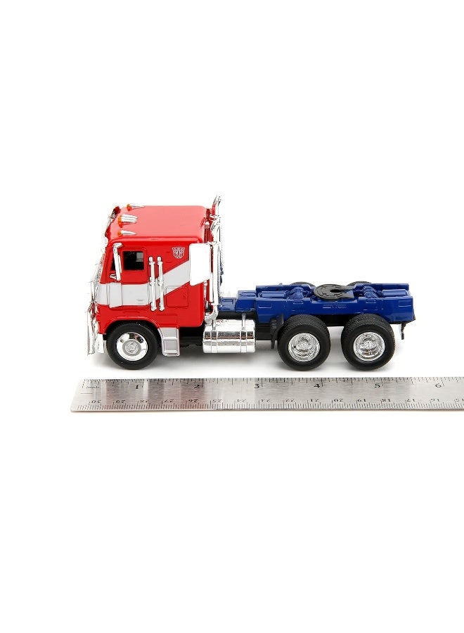 Transformers Rise of The Beast 1:32 Optimus Prime w/Robot On Chassis Die-Cast Car, Toys for Kids and Adults
