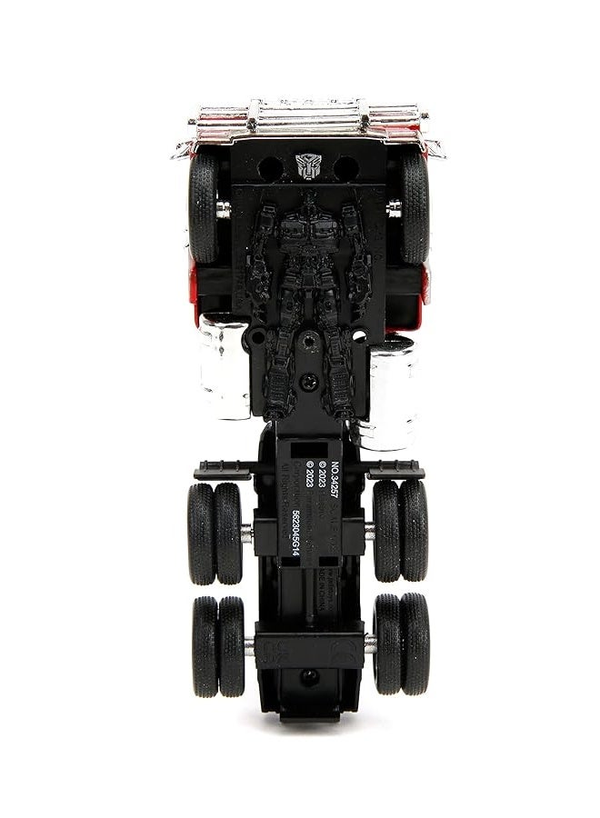 Transformers Rise of The Beast 1:32 Optimus Prime w/Robot On Chassis Die-Cast Car, Toys for Kids and Adults
