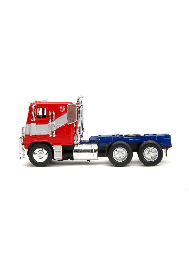 Transformers Rise of The Beast 1:32 Optimus Prime w/Robot On Chassis Die-Cast Car, Toys for Kids and Adults