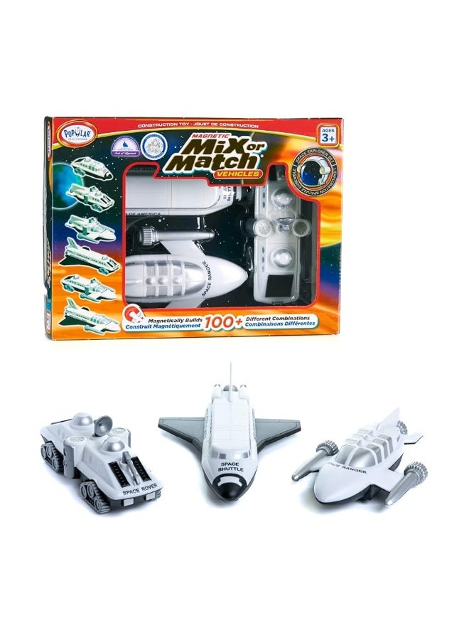 POPULAR PLAYTHINGS Magnetic Mix or Match Vehicles Space White Standard