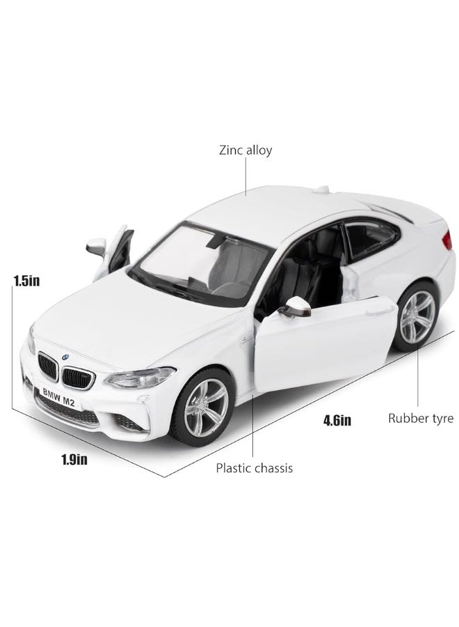 1:36 Compatible for BMW M2 Toy Car, Diecast Pull Back Model Car, Collection Kids Toy for Aged 3 and up, Gift White