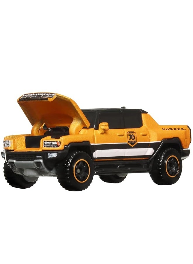 Matchbox Moving Parts 70 Years Special Edition Die-Cast Vehicle - HMV12 ~ Inspired by 2022 Hummer EV ~ 3/5 Orange and Black