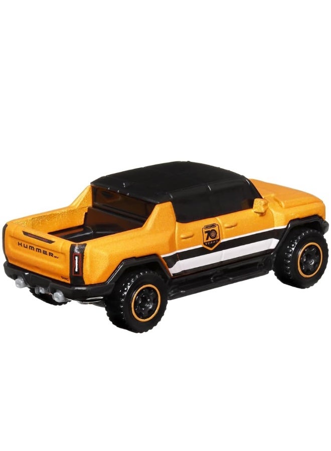 Matchbox Moving Parts 70 Years Special Edition Die-Cast Vehicle - HMV12 ~ Inspired by 2022 Hummer EV ~ 3/5 Orange and Black