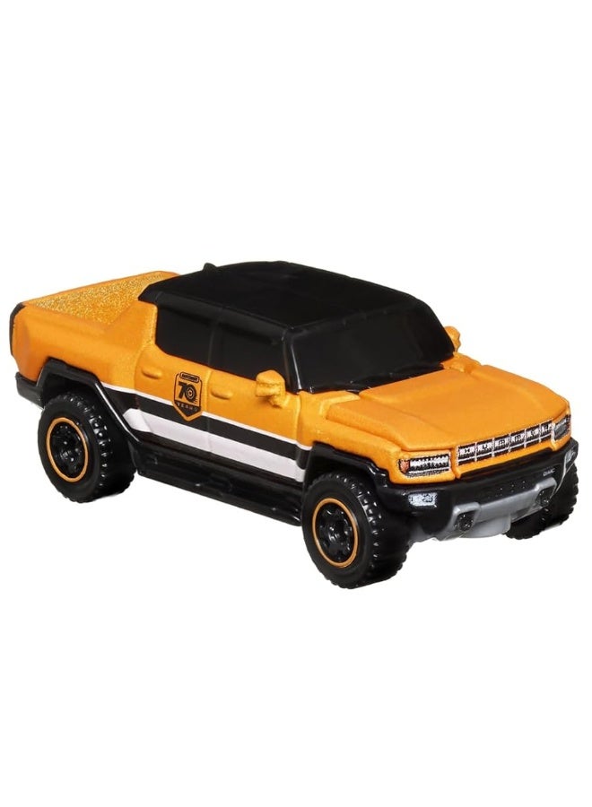 Matchbox Moving Parts 70 Years Special Edition Die-Cast Vehicle - HMV12 ~ Inspired by 2022 Hummer EV ~ 3/5 Orange and Black