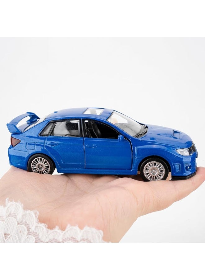 Die-cast Alloy Model Car with Pullback Function, 1/36 Scale Subaru WRX STI2010 Toy Car, Model Toys for Collecting and Decorating, Car Gift for Boys and Girls (Blue)