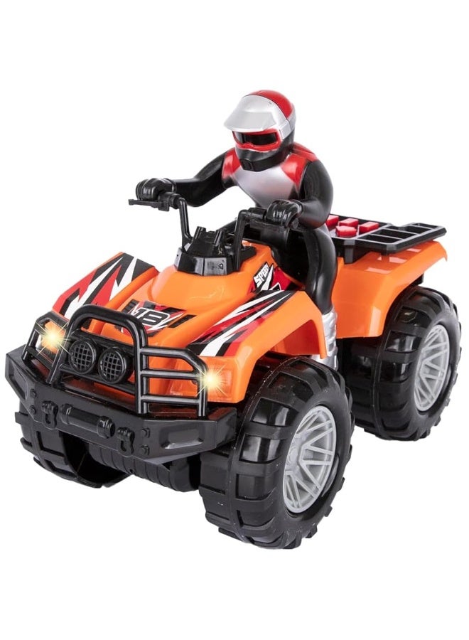 ArtCreativity Light Up ATV Toy with Sounds - 10 Inch Toy Four Wheeler with Headlights, Sounds, and Button Activated Motion, Supercross Quad Toys for Boys and Girls