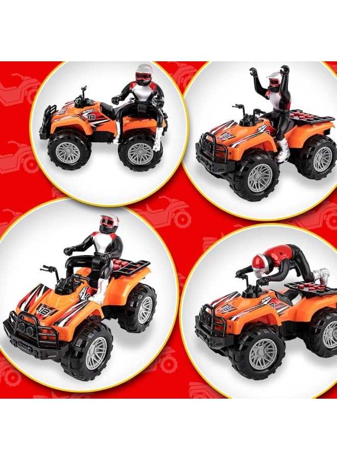 ArtCreativity Light Up ATV Toy with Sounds - 10 Inch Toy Four Wheeler with Headlights, Sounds, and Button Activated Motion, Supercross Quad Toys for Boys and Girls