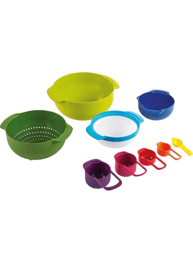 Casdon Joseph Joseph Nest | Colourful Toy Food Prep Set for Children Aged 3 Years & Up | Includes 9 Different Sized Utensils!