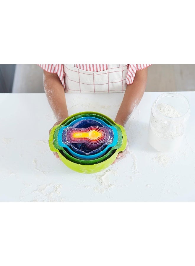 Casdon Joseph Joseph Nest | Colourful Toy Food Prep Set for Children Aged 3 Years & Up | Includes 9 Different Sized Utensils!