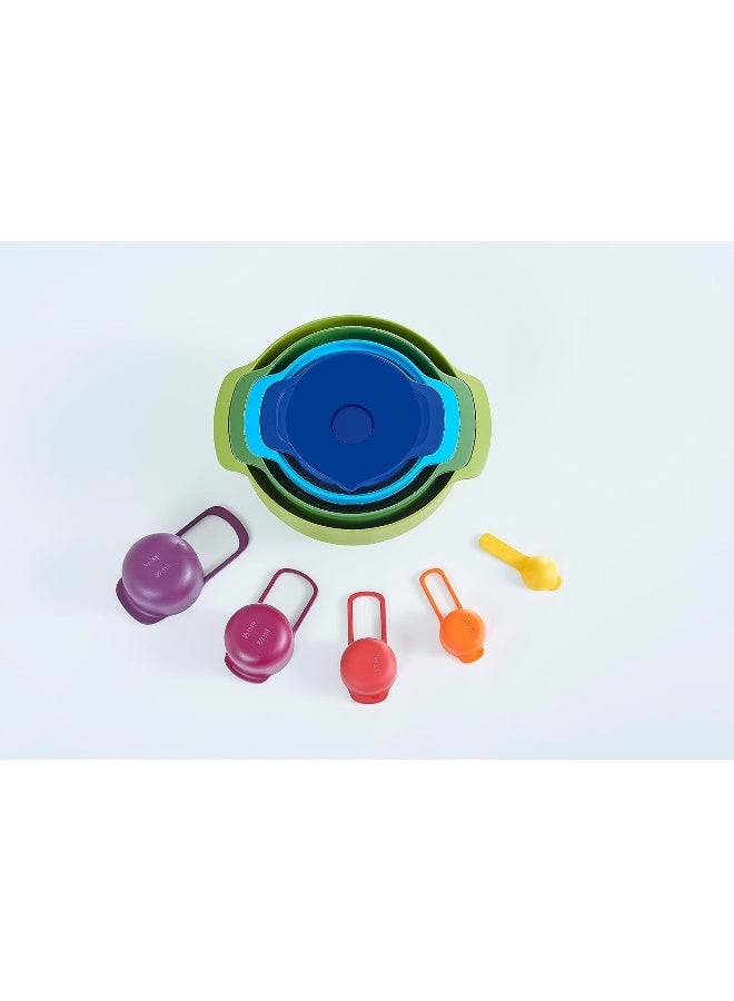 Casdon Joseph Joseph Nest | Colourful Toy Food Prep Set for Children Aged 3 Years & Up | Includes 9 Different Sized Utensils!