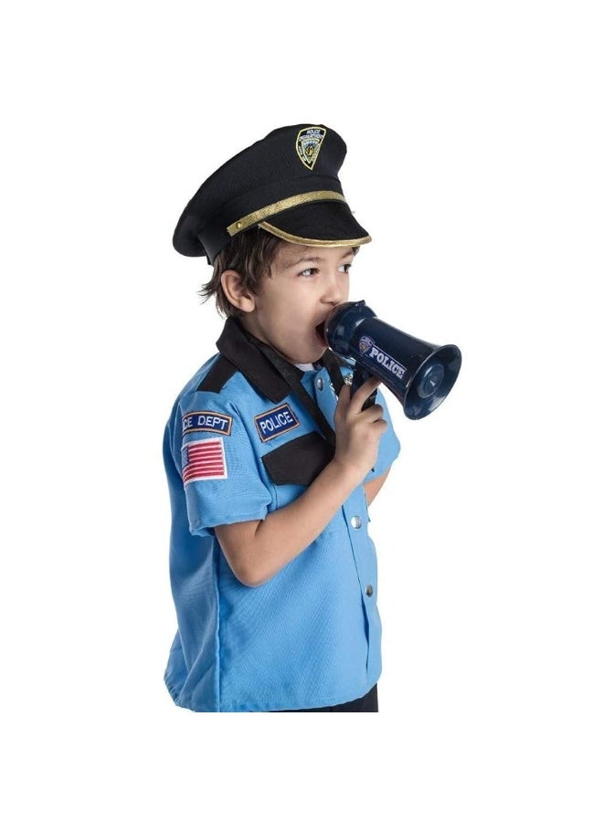Dress Up America Pretend Play Police Officer's Megaphone with Siren Sound for Kids