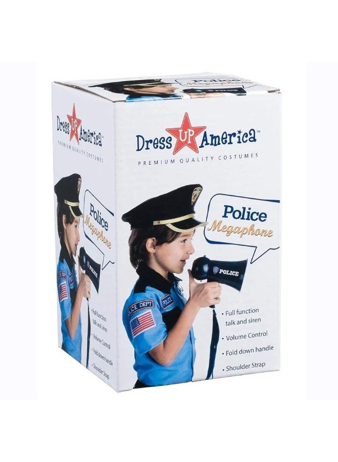 Dress Up America Pretend Play Police Officer's Megaphone with Siren Sound for Kids