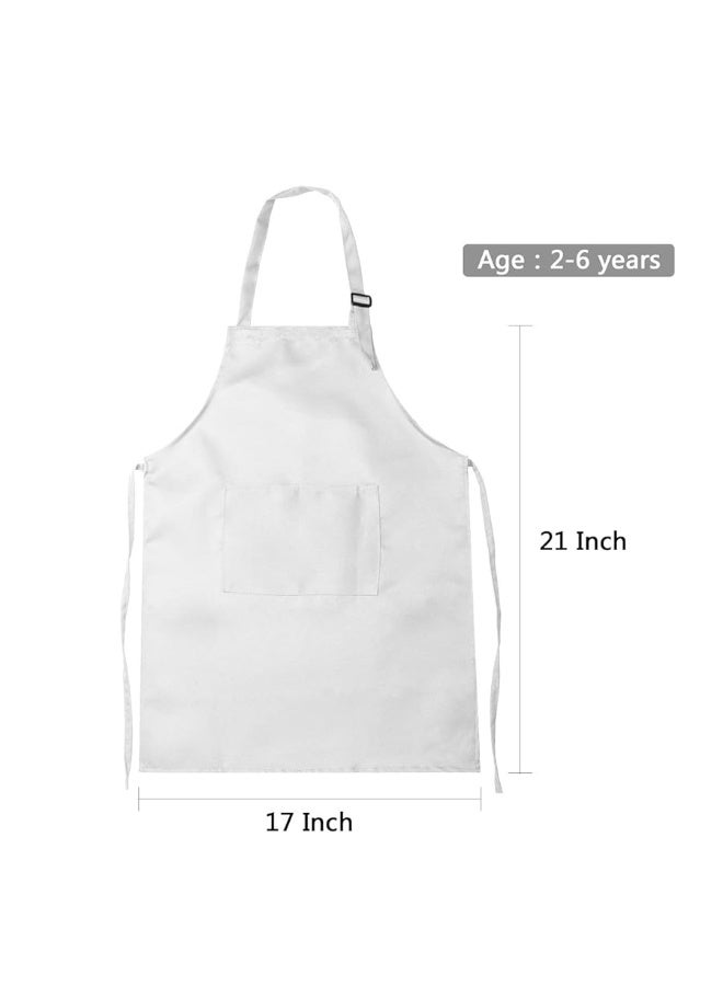 Yaomiao 4 Pieces Kids Apron with Pocket Children Adjustable Chef Apron for Cooking Baking Painting