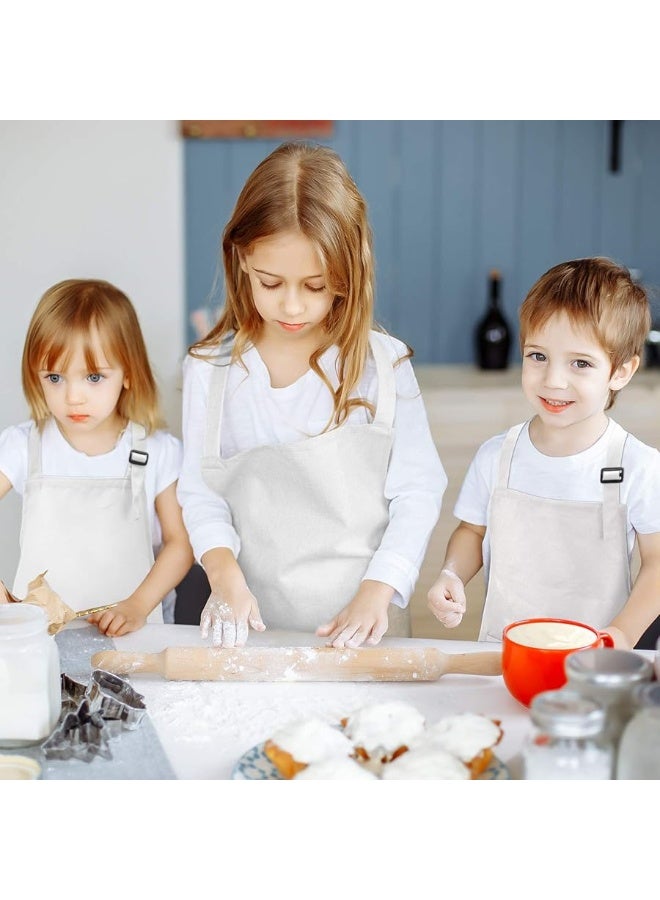 Yaomiao 4 Pieces Kids Apron with Pocket Children Adjustable Chef Apron for Cooking Baking Painting